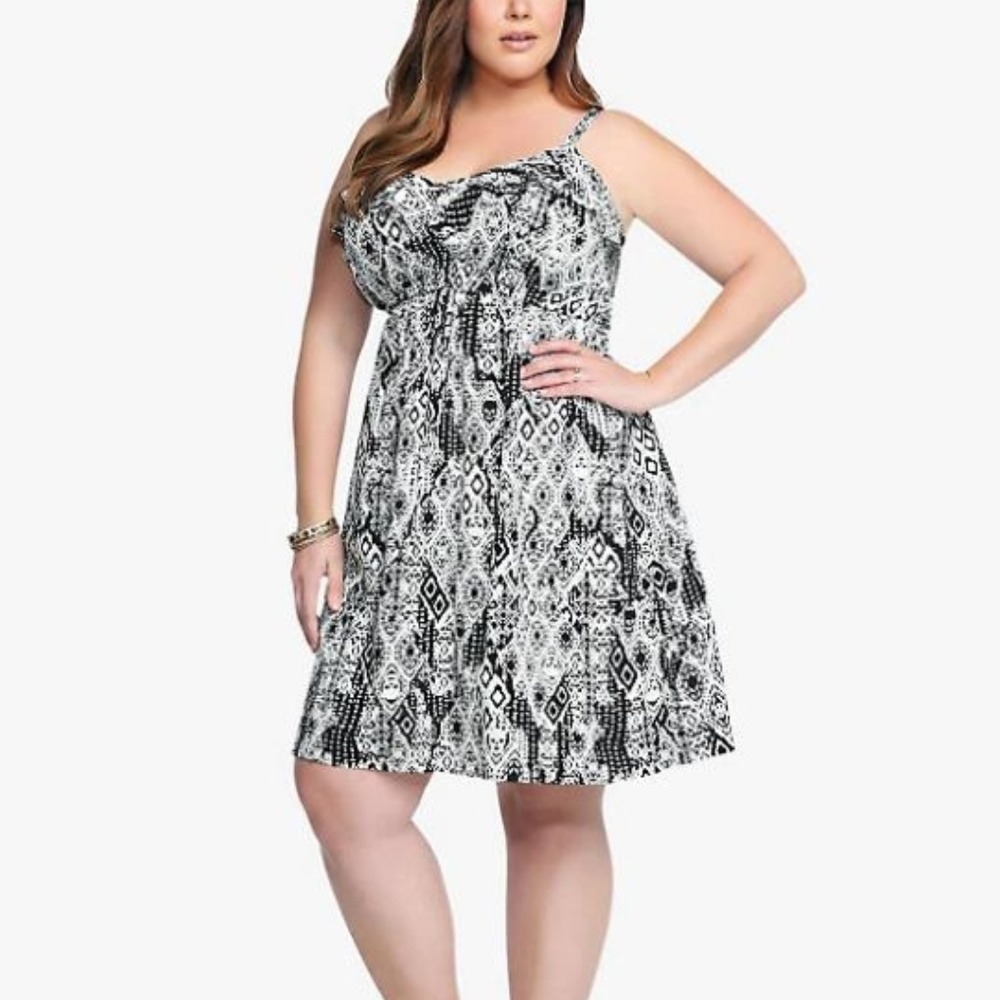 TORRID TRIBAL SKULL PRINT CHALLIS TANK DRESS